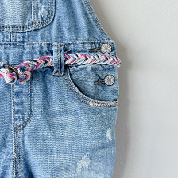 Zara distressed overalls 6-9m baby girl medium wash jeans - Picture 7 of 16